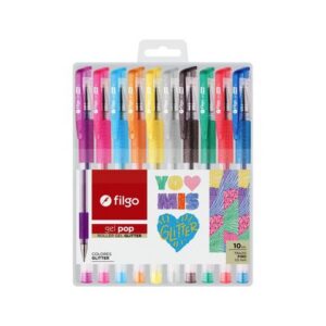 BOLIGRAFOS 1MM GEL POP ROLLER GLITTER CAJA X 10 UN.-176409