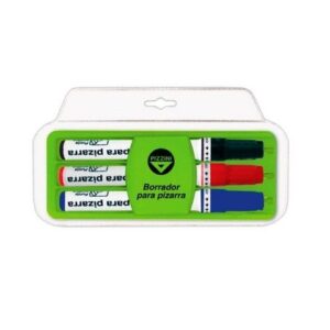 BORRADOR PIZARRA CON FIBRONES X 3 ROJO / AZUL / NEGRO- 179504