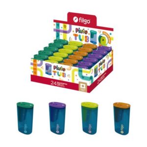 SACAPUNTAS TUB C/DEPOSITO COLORES CAJA X 24 UN- 243963