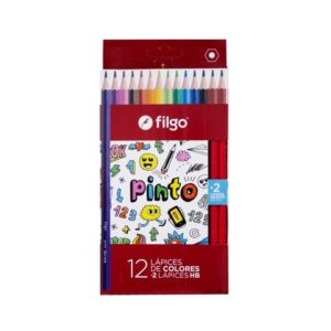 12 LAPICES DE COLORES + 2 LAPICES DE GRAFITO HB 2-256666