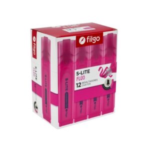 RESALTADOR CHATO S-LITE ROSA FLUO PUNTA BISELADA CAJA X 12 UN - 259216