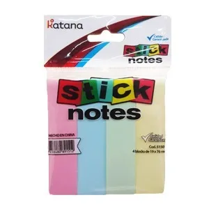STICK NOTES PASTEL 4 BLOCKS DE 19X76MM- 231844