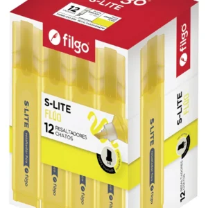 RESALTADOR CHATO S-LITE AMARILLO FLUO PUNTA BISELADA CAJA X 12 UN - 259216